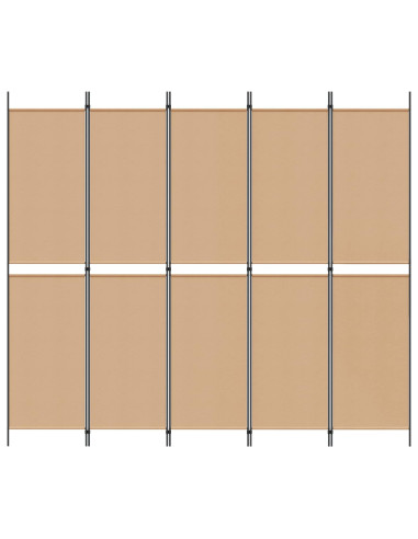Pannello Separatore a 5 Pannelli Beige 250 x 220 cm Tessuto
