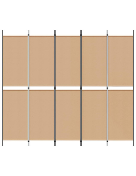 Pannello Separatore a 5 Pannelli Beige 250 x 220 cm Tessuto
