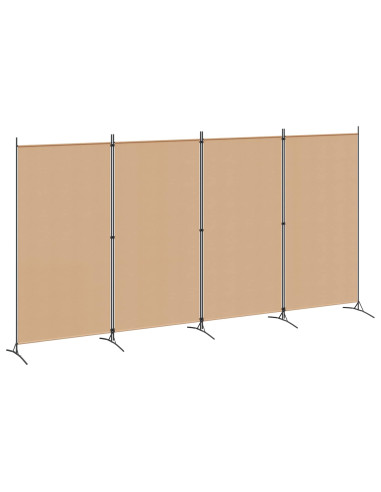 Paravento a 4 Pannelli Beige 346 x 180 cm Tessuto
