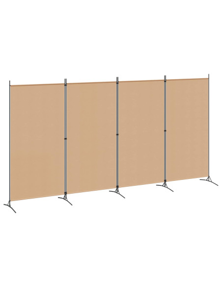 Paravento a 4 Pannelli Beige 346 x 180 cm Tessuto