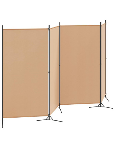 Paravento a 4 Pannelli Beige 346 x 180 cm Tessuto
