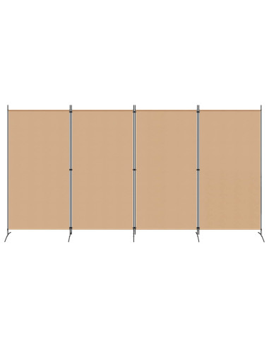 Paravento a 4 Pannelli Beige 346 x 180 cm Tessuto