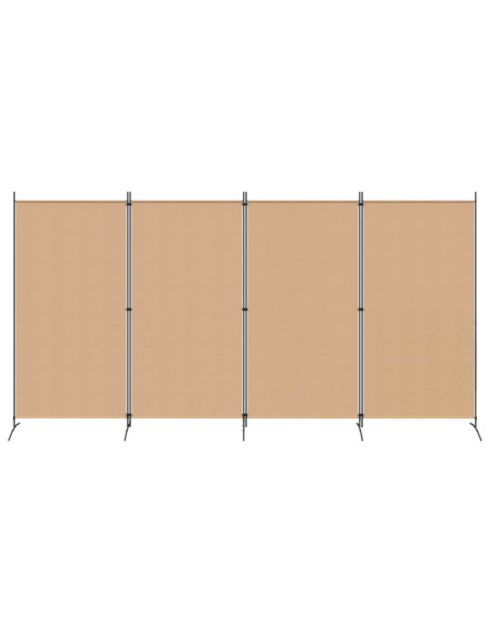 Paravento a 4 Pannelli Beige 346 x 180 cm Tessuto
