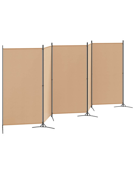 Paravento a 5 Pannelli Beige 433 x 180 cm Tessuto