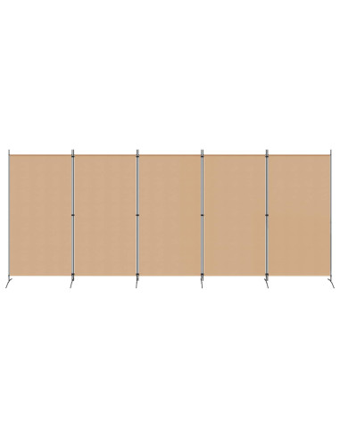 Paravento a 5 Pannelli Beige 433 x 180 cm Tessuto