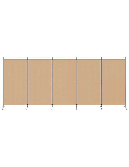 Paravento a 5 Pannelli Beige 433 x 180 cm Tessuto