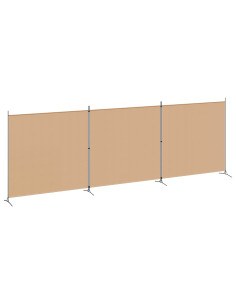 Paravento a 4 Pannelli Beige 525 x 180 cm Tessuto 2