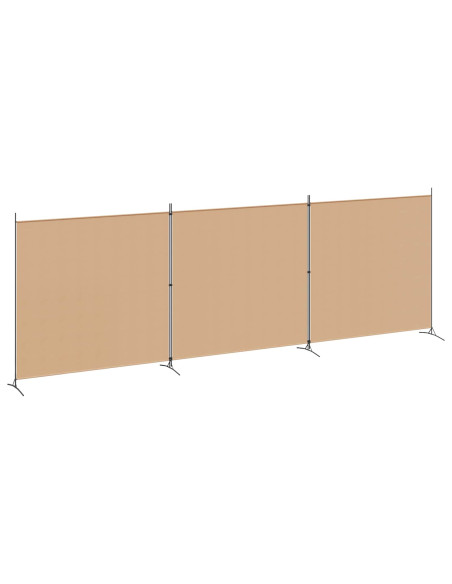 Paravento a 4 Pannelli Beige 525 x 180 cm Tessuto