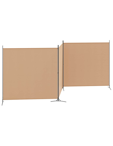 Paravento a 4 Pannelli Beige 525 x 180 cm Tessuto