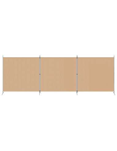Paravento a 4 Pannelli Beige 525 x 180 cm Tessuto