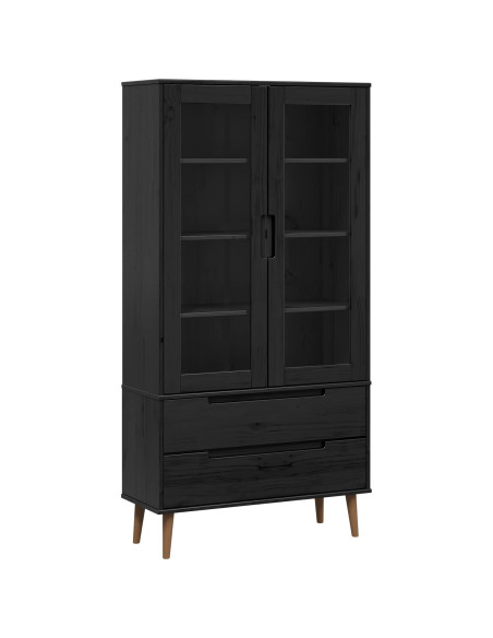 Armadio in Vetro Nero 90 x 35 x 175 cm