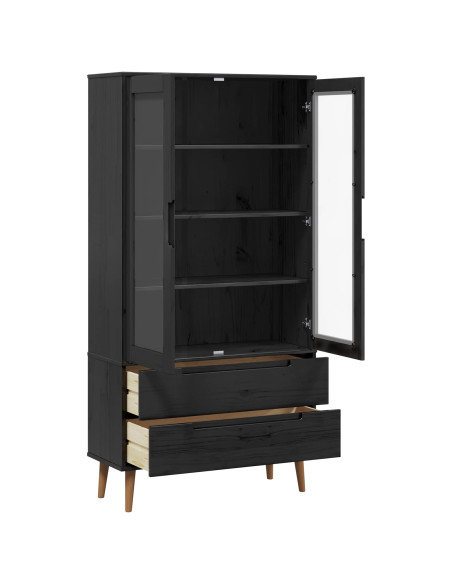 Armadio in Vetro Nero 90 x 35 x 175 cm