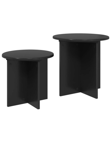 Set tavolini 2 pcs Rovere Nero Legno ingegnerizzato