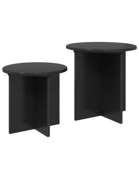 Set tavolini 2 pcs Rovere Nero Legno ingegnerizzato