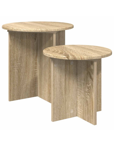 Set tavolini 2 pcs Rovere Sonoma Legno ingegnerizzato
