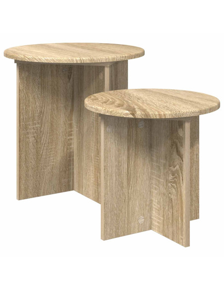 Set tavolini 2 pcs Rovere Sonoma Legno ingegnerizzato