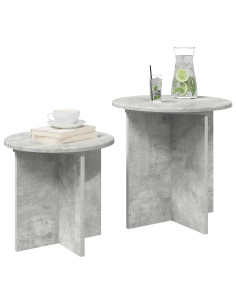 Set tavolini 2 pcs Grigio Cemento Legno ingegnerizzato 2