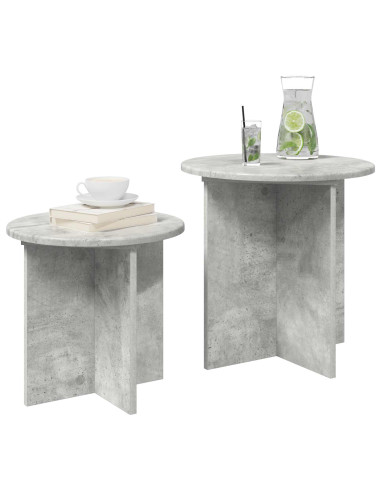 Set tavolini 2 pcs Grigio Cemento Legno ingegnerizzato