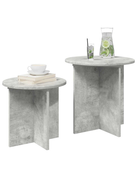 Set tavolini 2 pcs Grigio Cemento Legno ingegnerizzato