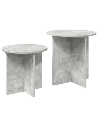 Set tavolini 2 pcs Grigio Cemento Legno ingegnerizzato