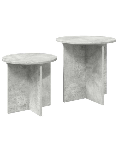 Set tavolini 2 pcs Grigio Cemento Legno ingegnerizzato