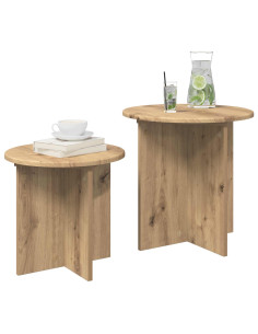 Set tavolini 2 pcs Rovere Artigianale Legno ingegnerizzato 2
