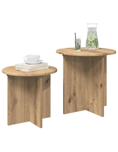 Set tavolini 2 pcs Rovere Artigianale Legno ingegnerizzato