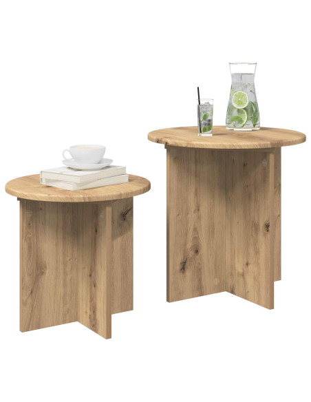 Set tavolini 2 pcs Rovere Artigianale Legno ingegnerizzato