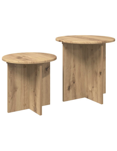 Set tavolini 2 pcs Rovere Artigianale Legno ingegnerizzato