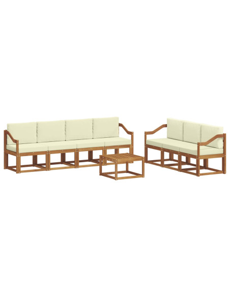 Set di divani con cuscino 8 pcs Naturale e Crema