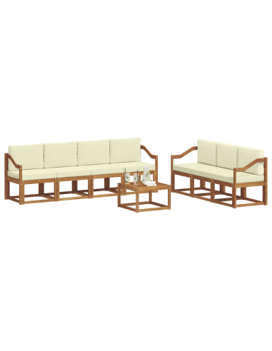 Set di divani con cuscino 8 pcs Naturale e Crema
