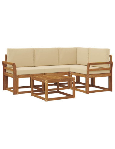 Set di divani con cuscino 5 pcs Naturale e Beige