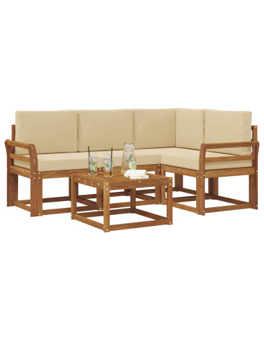 Set di divani con cuscino 5 pcs Naturale e Beige