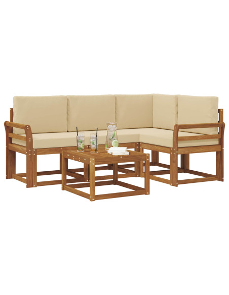 Set di divani con cuscino 5 pcs Naturale e Beige