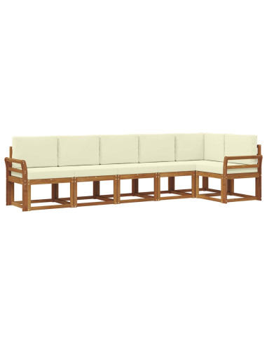 Set di divani con cuscino 6 pcs Naturale e Crema