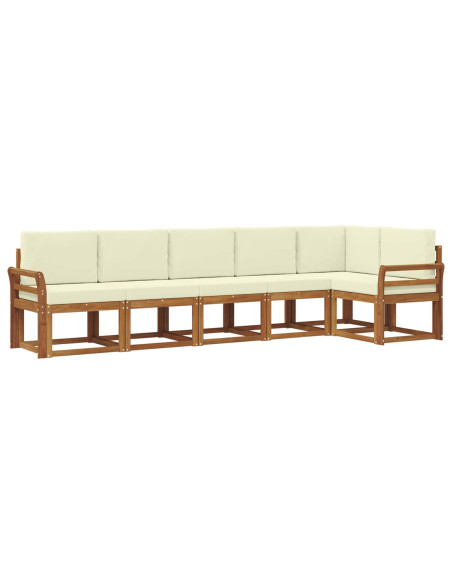 Set di divani con cuscino 6 pcs Naturale e Crema