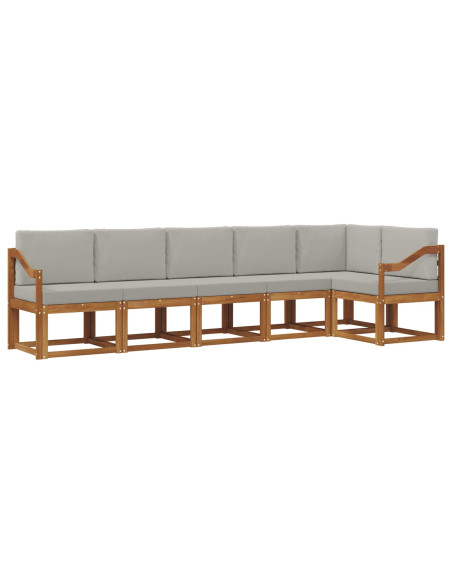 Set di divani con cuscino 6 pcs Grigio Naturale e Chiaro