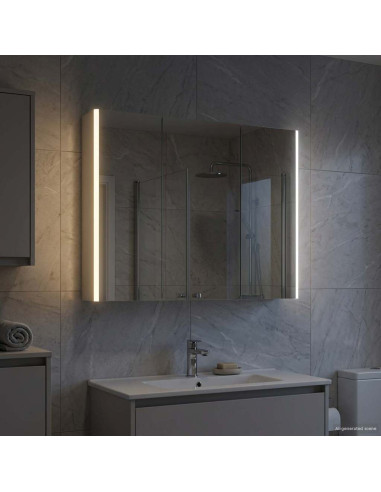 Mobiletto per specchio da bagno Bianco 103,5 x 15,5 x 70 cm