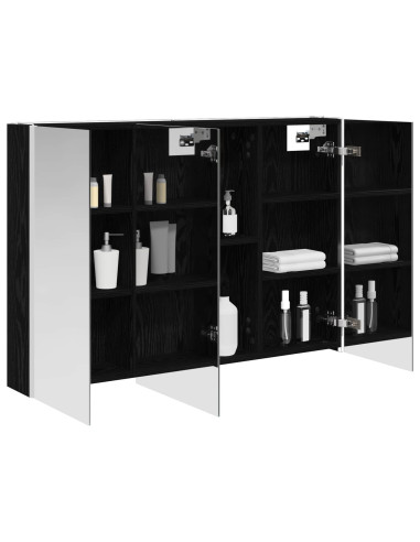 Mobiletto per specchio da bagno Rovere Nero