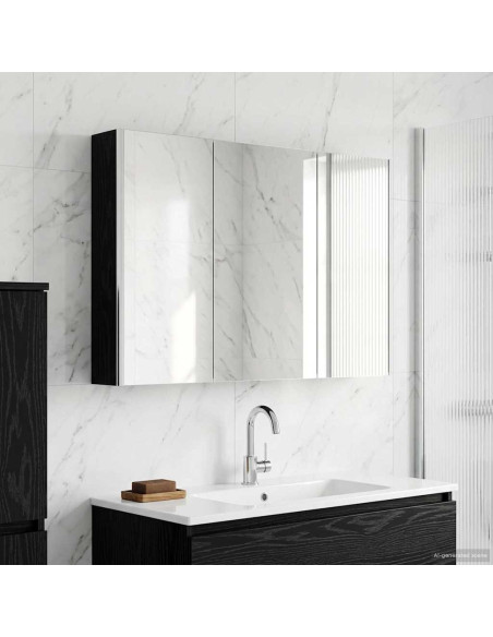Mobiletto per specchio da bagno Rovere Nero
