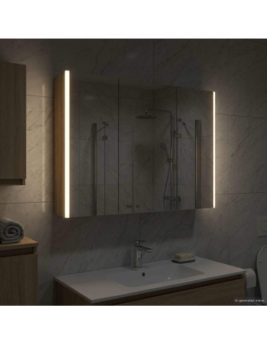 Mobiletto per specchio da bagno Rovere Sonoma