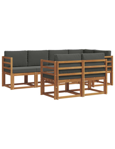 Set di divani con cuscino 7 pcs Naturale e Antracite