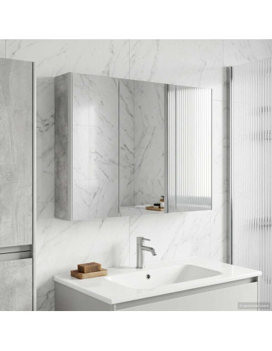 Mobiletto per specchio da bagno Grigio cemento