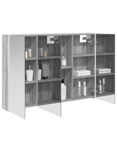 Mobiletto per specchio da bagno Grigio Sonoma