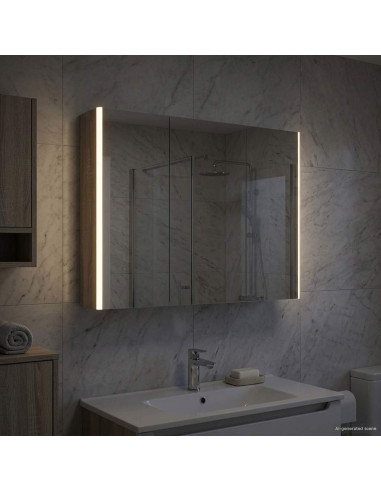 Mobiletto per specchio da bagno Grigio Sonoma