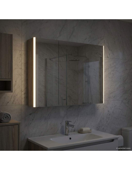 Mobiletto per specchio da bagno Grigio Sonoma