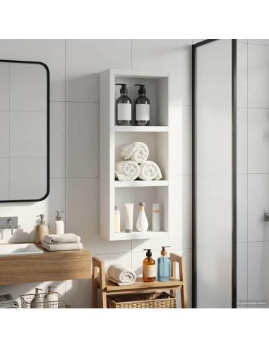 Armadio da bagno a muro con lo scaffale Bianco 20 x 10 x 50 cm