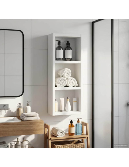 Armadio da bagno a muro con lo scaffale Bianco 20 x 10 x 50 cm