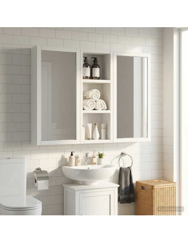 Armadio da bagno a muro con lo scaffale Bianco 20 x 10 x 50 cm