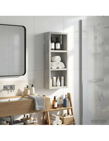 Armadio da bagno a muro Grigio Cemento 20 x 10 x 50 cm